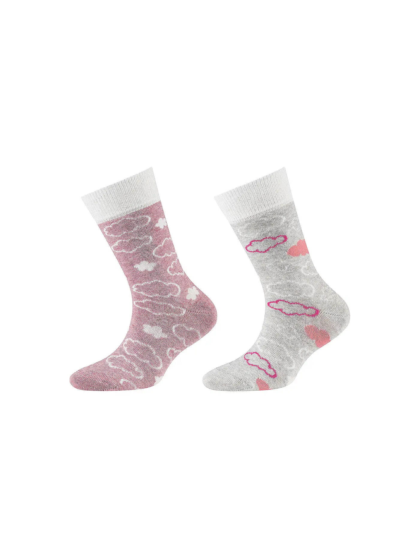 CAMANO | Mädchen Socken 2er Pkg.  chalk pink melange | weiss